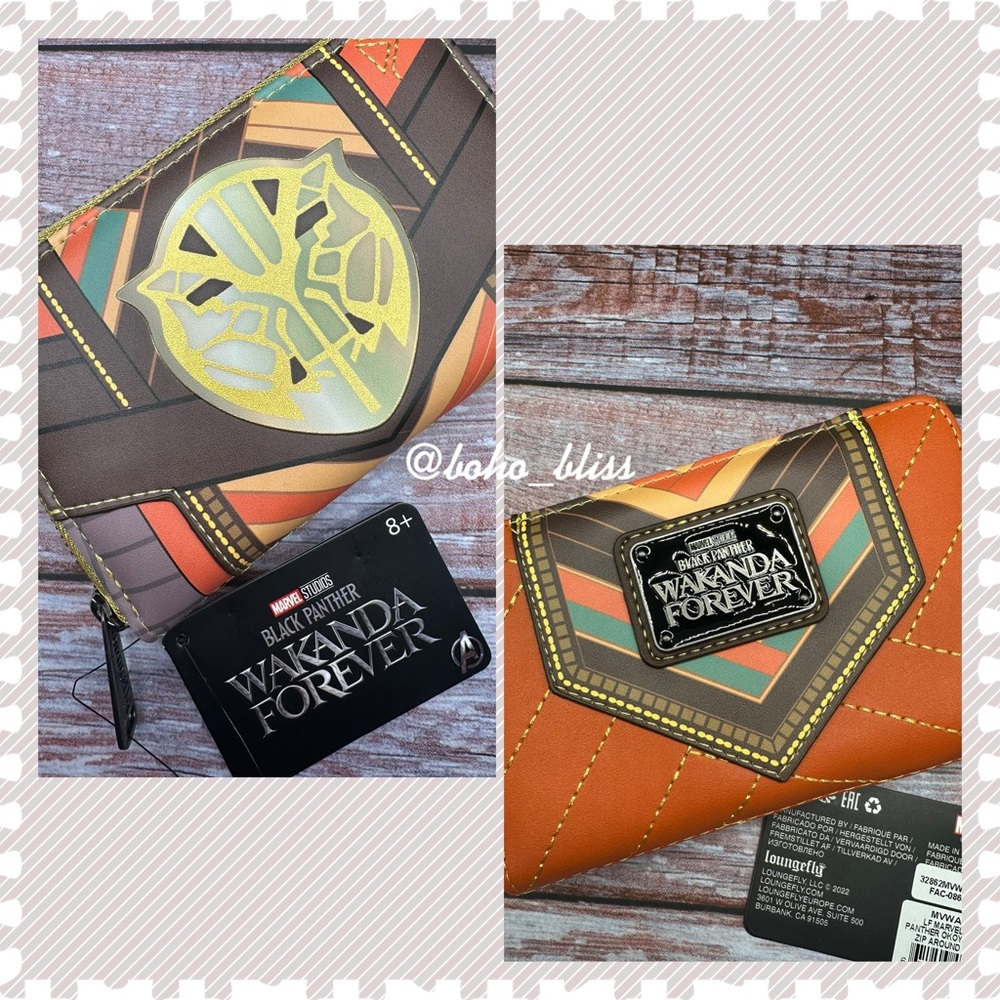 LOUNGEFLY | Marvel Black Panther Wakanda Forever Zip Around Wallet NWT